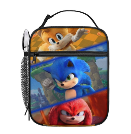 Sonic Lunch Box, Back to School Gift, Portable Lunch Box for Outdoor Picnic, Storage Food Tote Bags