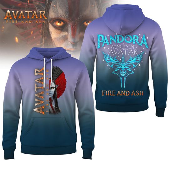 Avatar 3 Fire and Ash 3D Hoodie, Pandora World of Avatar Hoodie, Na'vi Warrior All Over Print, Avatar Fan Gift