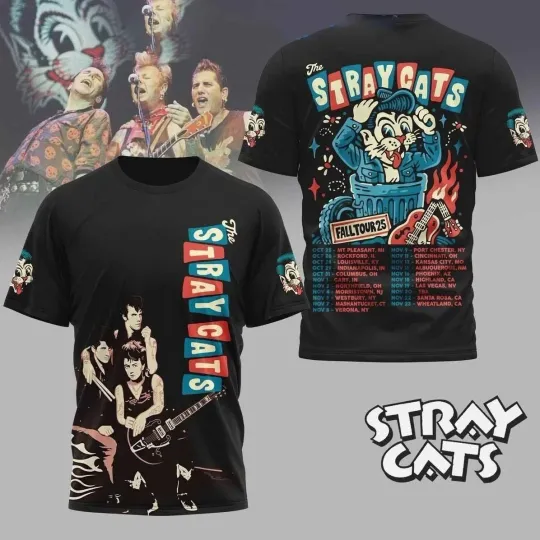 The Stray Cats Fall Tour Gift For Fans AOP 3D T-Shirt