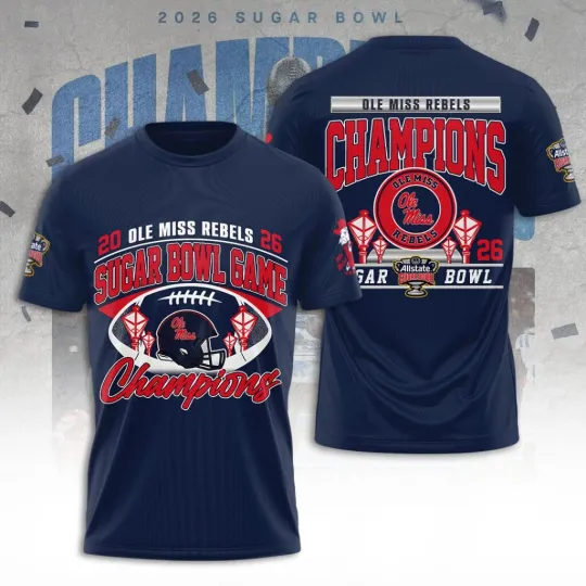 Ole Miss Rebels Football 3D T-Shirt for Fans