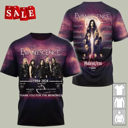Evanescence 1994-2024  Gift For Fans S-6XL 3D T-shirt