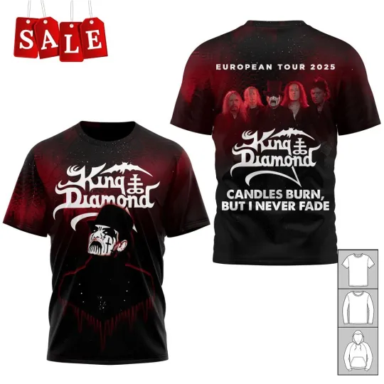 European Tour 2025 King Diamond Gift For Fans S-6XL 3D T-shirt
