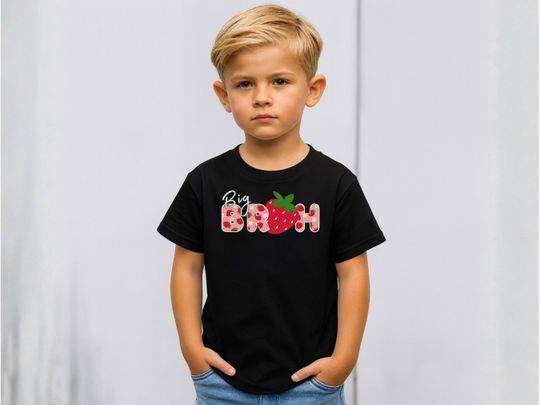 Discover Strawberry big Bruh T-Shirt, Brother Strawberry First Birthday, Berry First Birthday Matching Family Shirts, Strawberry Brother
