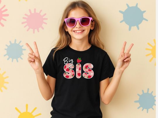 Discover Strawberry Big Sis T-Shirt, Sister Strawberry First Birthday, Berry First Birthday Matching Family Shirts, Strawberry Sister