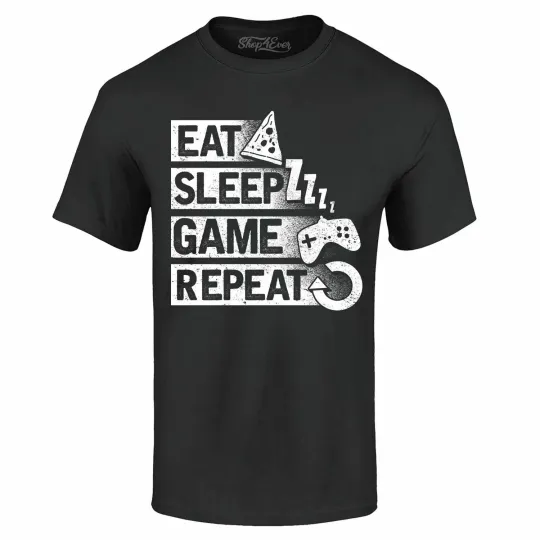 Discover Eat Sleep Game Repeat Funny Gamer T-Shirt for Video Game Fans