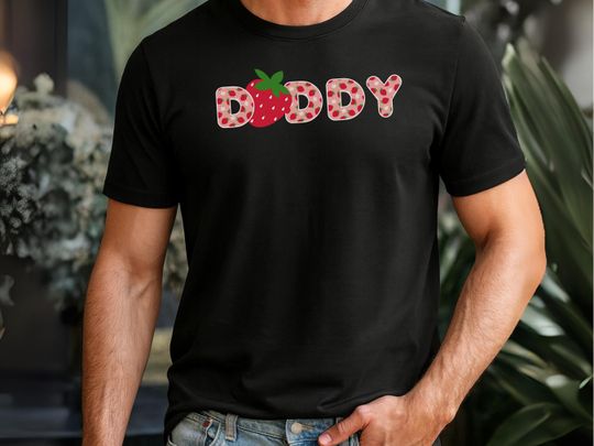 Discover Strawberry Daddy T-Shirt Fun Father's Day Gift, Dad Strawberry First Birthday ,Berry First Birthday Matching Family Shirts, Daddy Strawberry
