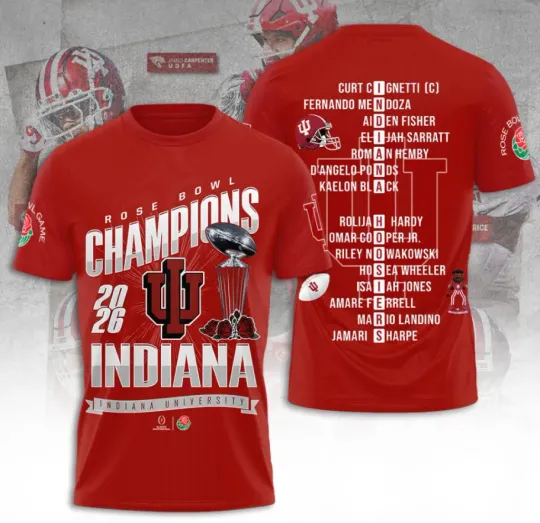 Discover Indian-A Hoosier1 Football 3D T-Shirt Fullsize Xs-5Xl