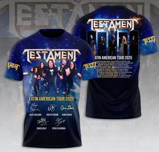 Discover TESTAMENT BAND 3D T-Shirt Full size S-5XL Gift For Fan BS791