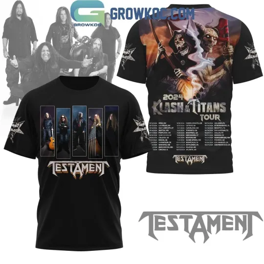 Discover Testament 2024 Clash Of The Titans Tour 3D T-Shirt Full size S-5XL BS786
