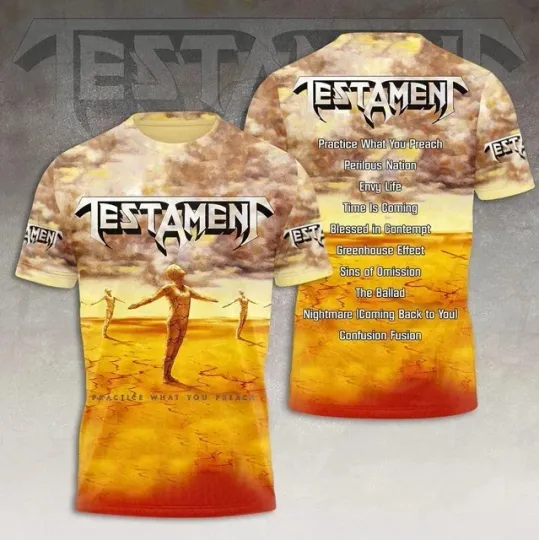 Discover TESTAMENT BAND 3D T-Shirt Full size S-5XL Unisex Gift For Fans BS784