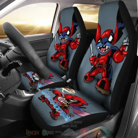 Stitch Deadpool Disney Cartoon Car Seat Covers Limited Edition