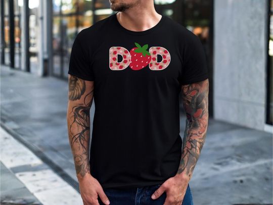 Discover Strawberry Dad T-Shirt: Fun Father's Day Gift, Dad Strawberry First Birthday , Berry First Birthday Matching Family Shirts