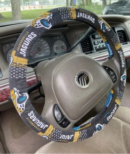 Discover Jacksonville Jaguars Steering Wheel Cover Football Auto Accessory
