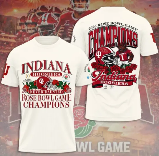 Discover Indianaa Hoosi-Er Football 2026 Rose Bowl Champions 3D T-Shirt