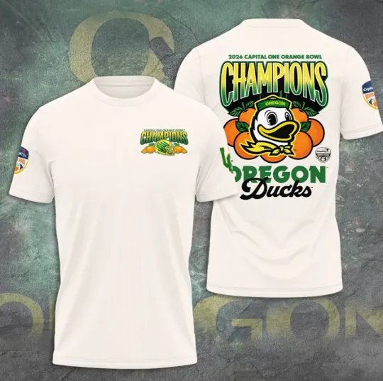 Oregon Duck 2026 Orange Bowl Champions 3D Unisex T-Shirt