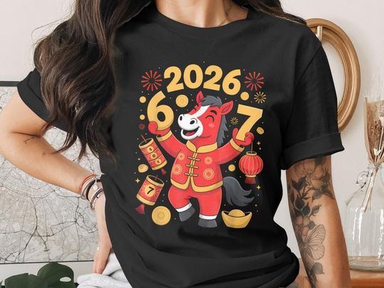 Discover Year of the Horse 2026 T-Shirt | Funny Lunar New Year Kids Tee