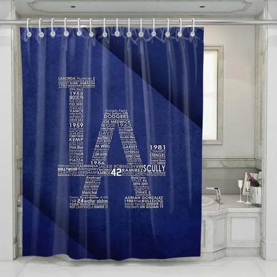 Discover La Dodger Style Shower Curtain Set Bathroom Set For Bathroom Decor Best Gift