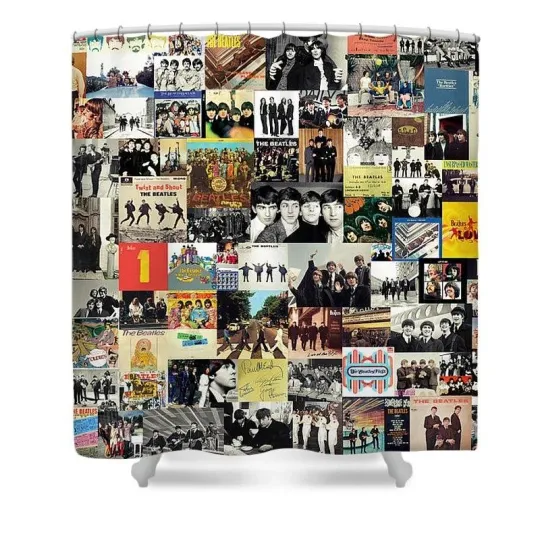 Discover The Beatles Collage Shower Curtain Set Bathroom Set For Bathroom Decor Best Gift