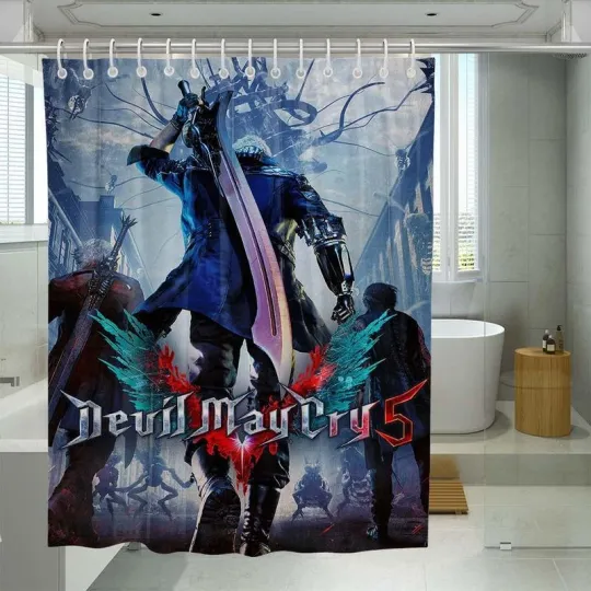 Discover War Devil May Cry Five Monster Shower Curtain Set For Bathroom Decor Gift For
