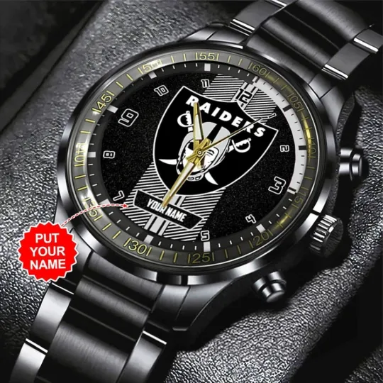 Discover Personalized Raiders Black Stainless Steel Watch
