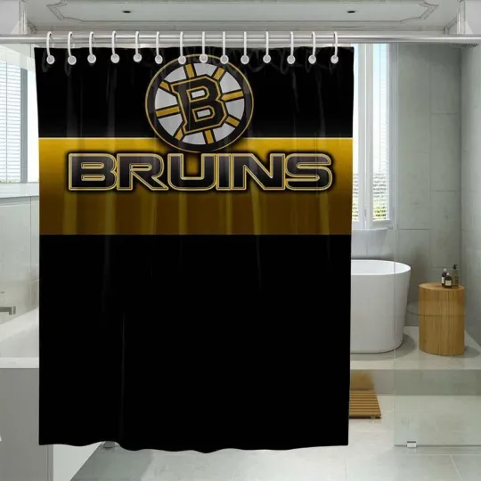 Discover Up Bruins Boston Yellow Shower Curtain Set Bathroom Set For Bathroom Decor Best