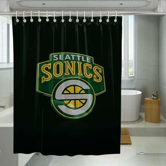 Discover Seattle Sonics Basketball Team Shower Curtain Set For Bathroom Decor Gift Friend