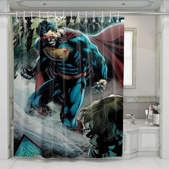 Discover Power Of Superman Comic Shower Curtain Set Bathroom Set For Bathroom Decor Best