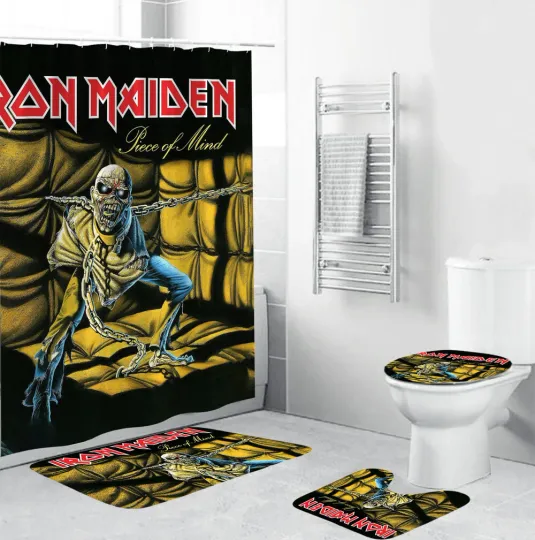 Discover Iron Maiden Piece Of Mind Shower Curtain, Bathroom Set S210202