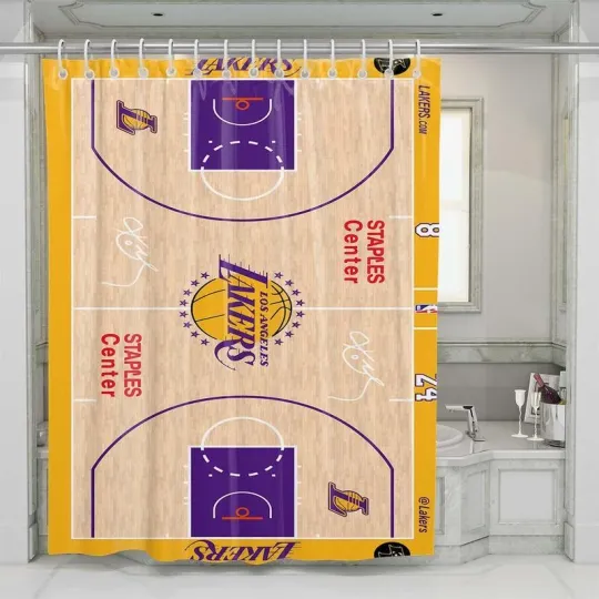 Discover Lakers Basket Shower Curtain Set Bathroom Set For Bathroom Decor Best Gift For