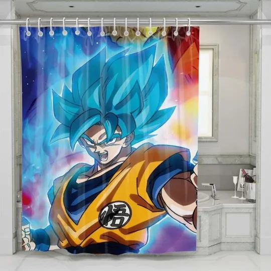 Discover Cartoon GokuAnimeShower Curtain Set Bathroom Set For Bathroom Decor Best Gift