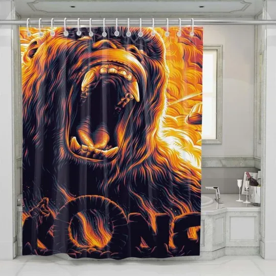 Discover Fire Kong Skull Island Shower Curtain Set Bathroom Set For Bathroom Decor Best