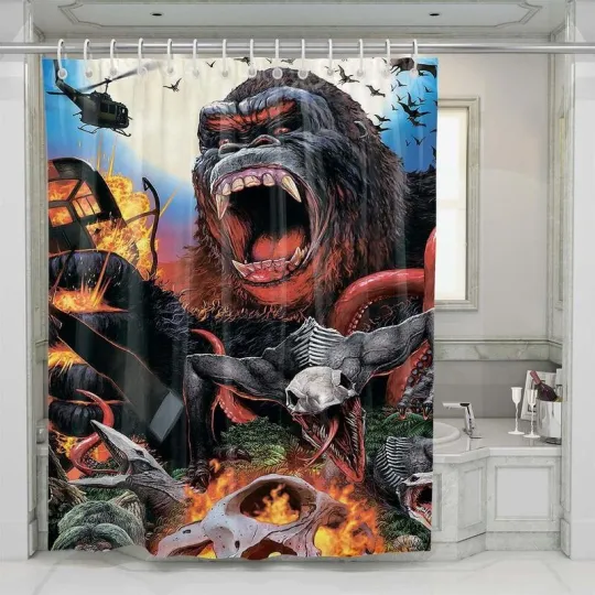 Discover Kong Skull Island Animal Shower Curtain Set For Bathroom Decor Gift For Friends