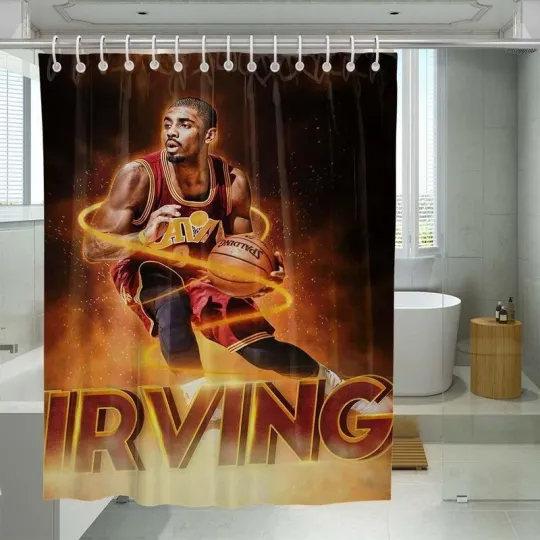 Discover On Fire Kyrie Irving Cavs Player Shower Curtain Set For Bathroom Decor Gift For