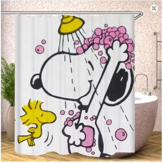 Discover Snoopy Bathroom Decorations And Accessories Curtains For Shower Bath Best Gift
