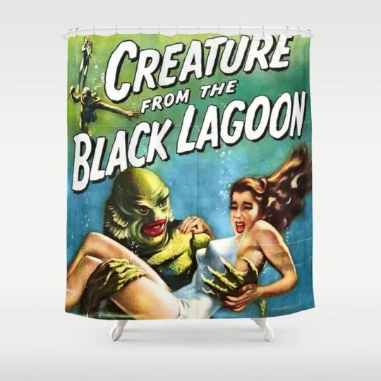 Discover Creature From The Black Lagoon, Vintage Horror Movie Poster Shower Curtain