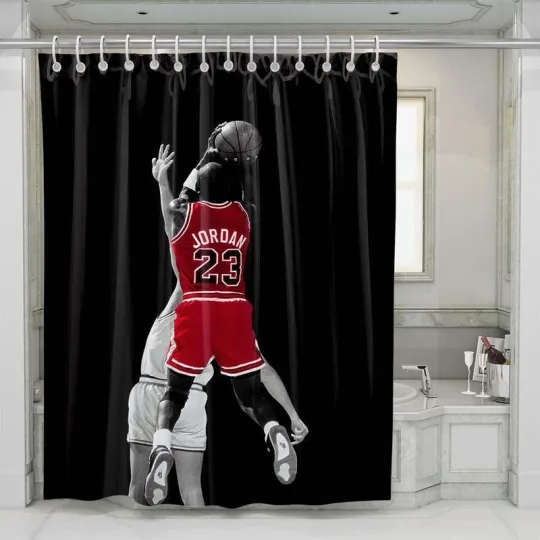 Discover Player American Basketball Shower Curtain Set For Bathroom Decor Gift For