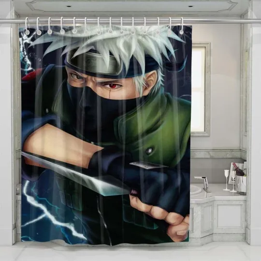Discover Kakashi 3D Panting Anime Shower Curtain Set For Bathroom Decor Gift For Friends