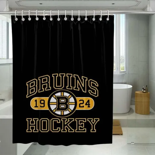 Discover Bruins Hockey Since 1924 Shower Curtain Set For Bathroom Decor Gift For Friends