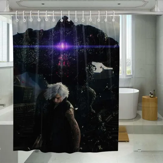 Discover Monster White Hair Devil May Cry Five Shower Curtain Set For Bathroom Decor