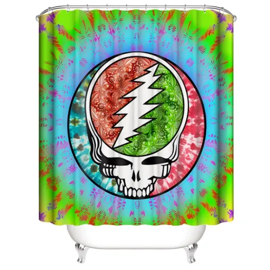 Discover Skull Steel Your Face Album Cover Grateful Shower Curtain Toilet Mats