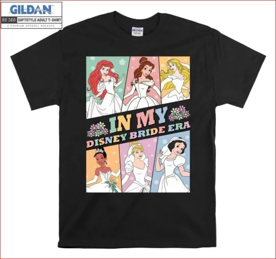 Discover Disney Princesses Bride In My Disney Bride Era Unisex T-Shirt - Black