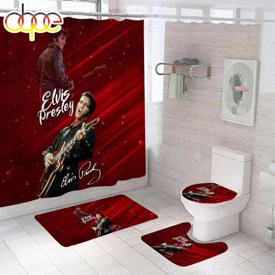 Discover Elvis Presley Shower Curtain Toilet Seat, Elvis Presley Bathroom Christmas Gift