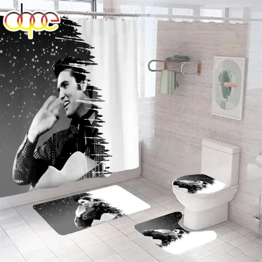 Discover Elvis Presley Shower Curtain Toilet Seat, Elvis Presley Bathroom Christmas Decor