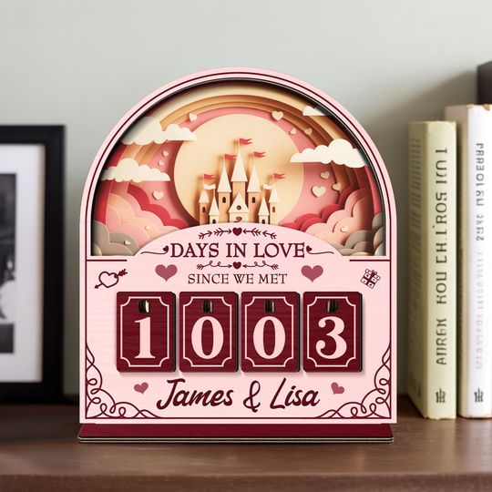 Discover Personalized Days in Love Tracker Sign, Couple Day Counter, Anniversary Gift for Couples, Valentine Romantic Decor, Valentine Couple Gift