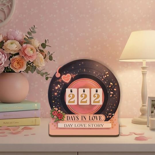 Discover Personalized Days in Love Book Tracker, Custom Couple Anniversary Gift, Relationship Counter Sign, Valentine Gift for Boyfriend