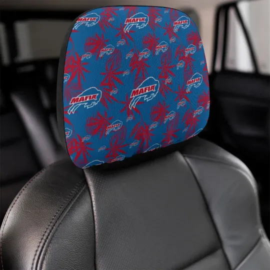 Discover Buffalo Bills Two Car Headrest Covers,Hawaiian Print Style