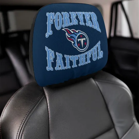 Discover 2pcs Forever Faithful Tennessee Titans Car Headrest Covers Car Decoration