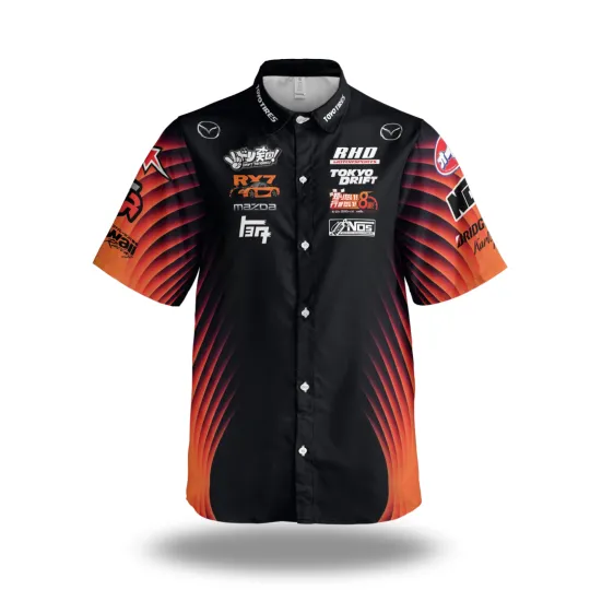 Tokyo Drift Racing Team Button Shirt - Mazda Pit Crew Inspired Motorsport Style
