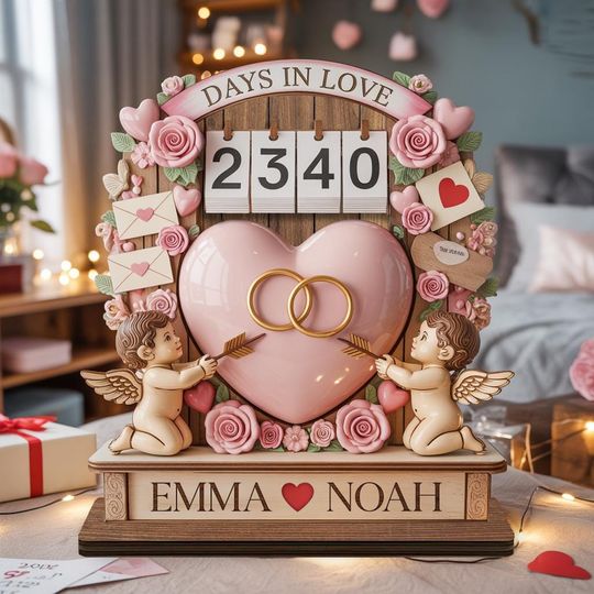 Discover Personalized Days in Love Tracker, Anniversary Gift for Boyfriend, Custom Couple Sign, Valentine's Day Decor, Relationship Counter Gift