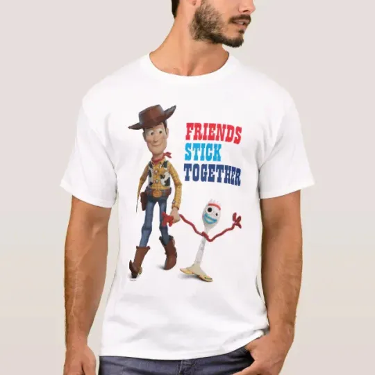 Discover Disney Toy Story Woody & Forky Walking Together T-Shirt for Men, Women, Gift for Friends